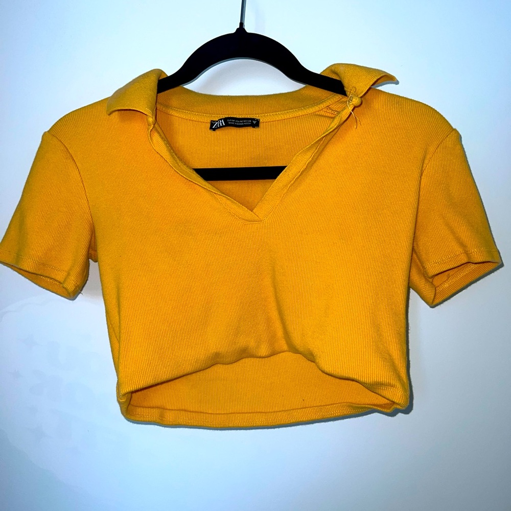 Zara Orange Collared Shirt
